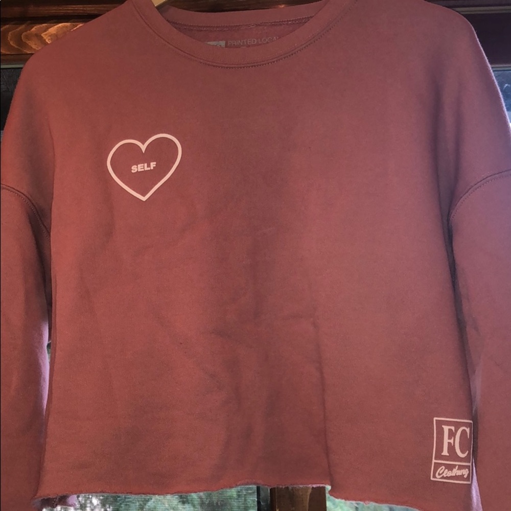 Self love mauve cropped crew neck